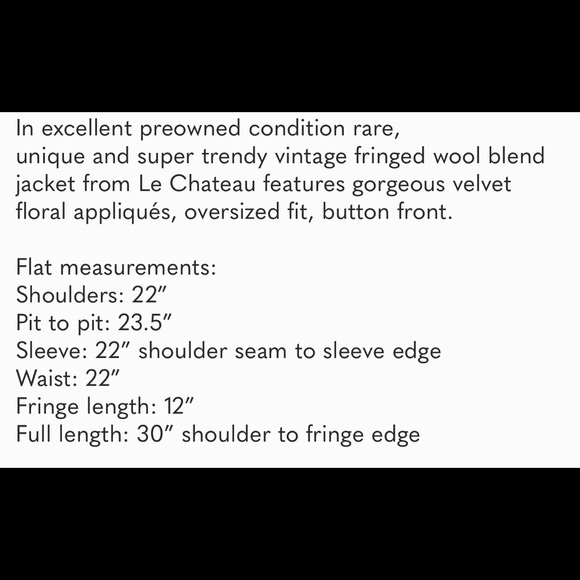 Vintage Le Chateau fringed appliqué jacket - Picture 9 of 9